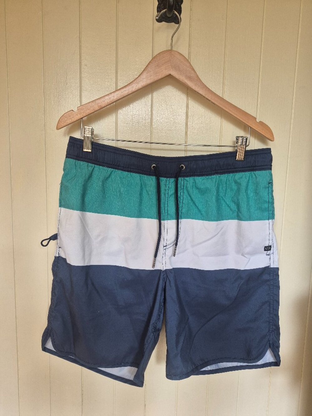 COAST Swim Trunks Size M Blue Teal White Board Shorts